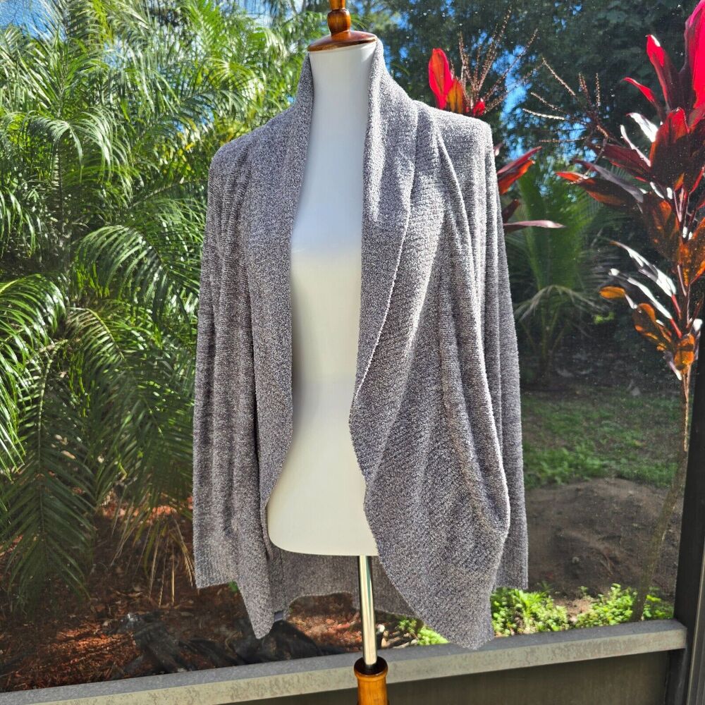 Barefoot Dreams CozyChic Lite Circle Lounge Cardigan Sweater Grey Size XS/S